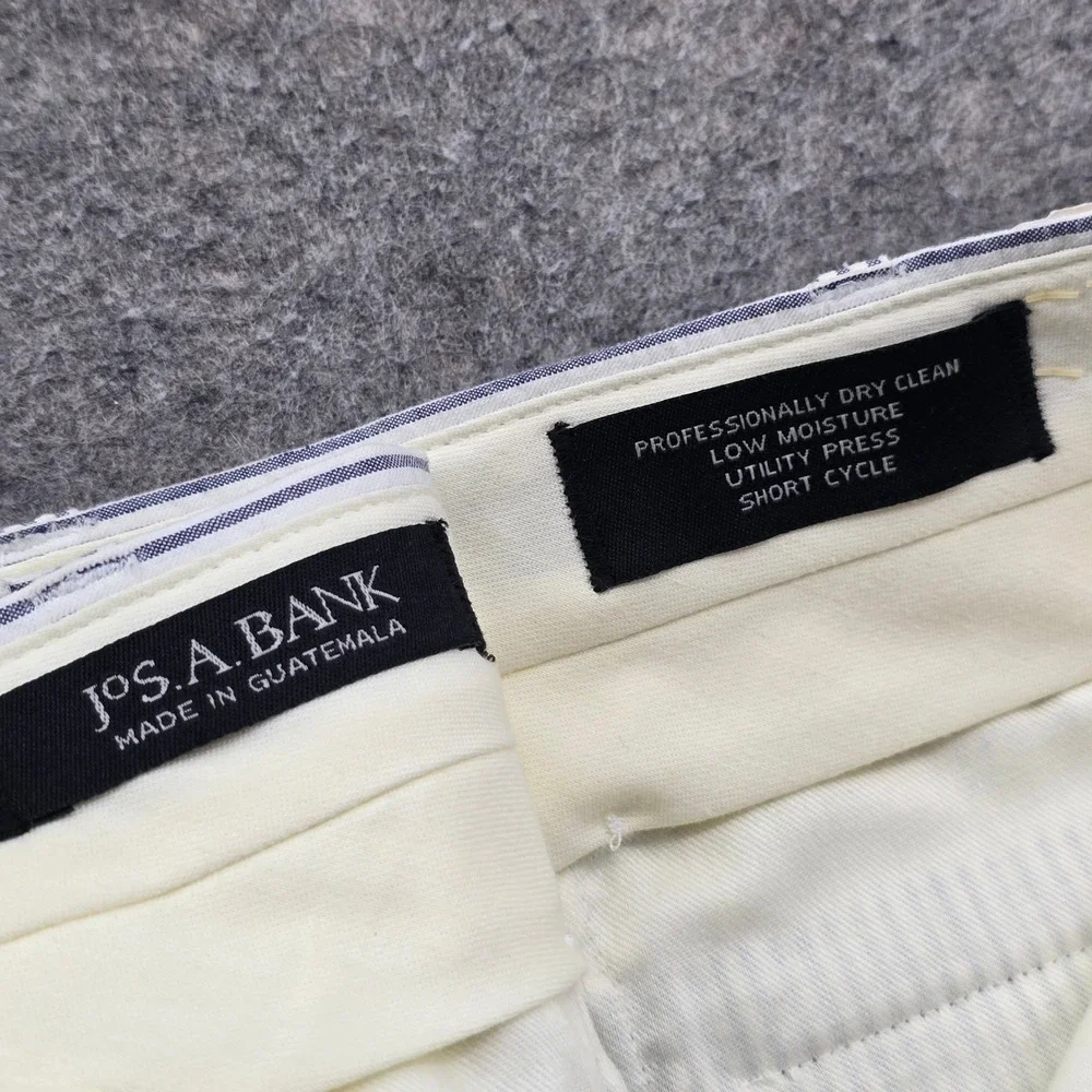 Jos A Bank Windsor Pants Mens 42 Blue White Seersucker Cotton Pleated Executive